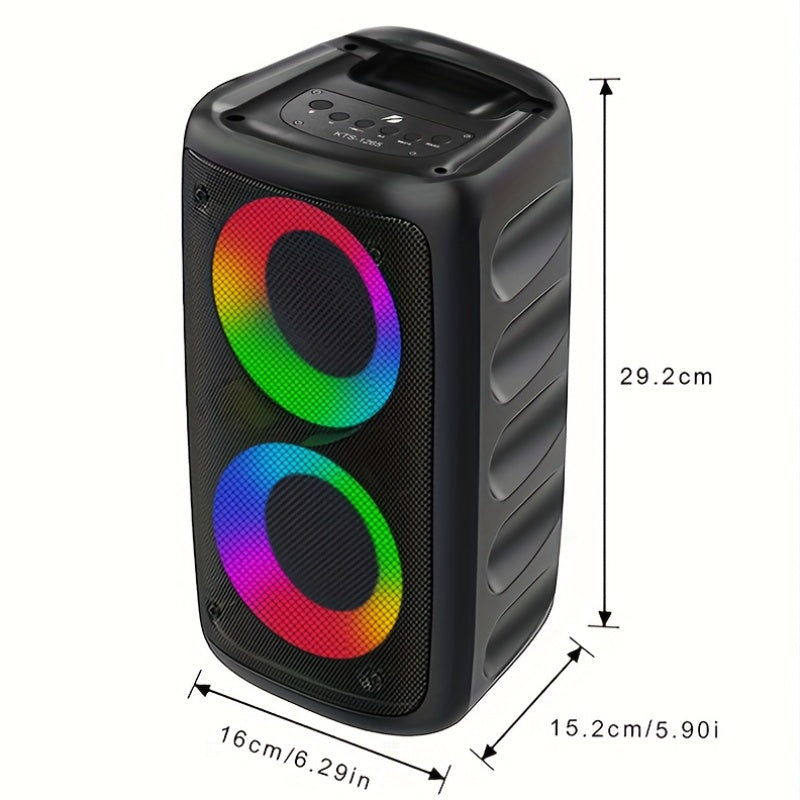 Wireless Speaker With Subwoofer Large Boombox Speaker Stereo Speaker Subwoofer Outdoor Wireless Speaker Party Disco Light TWS TF MIC