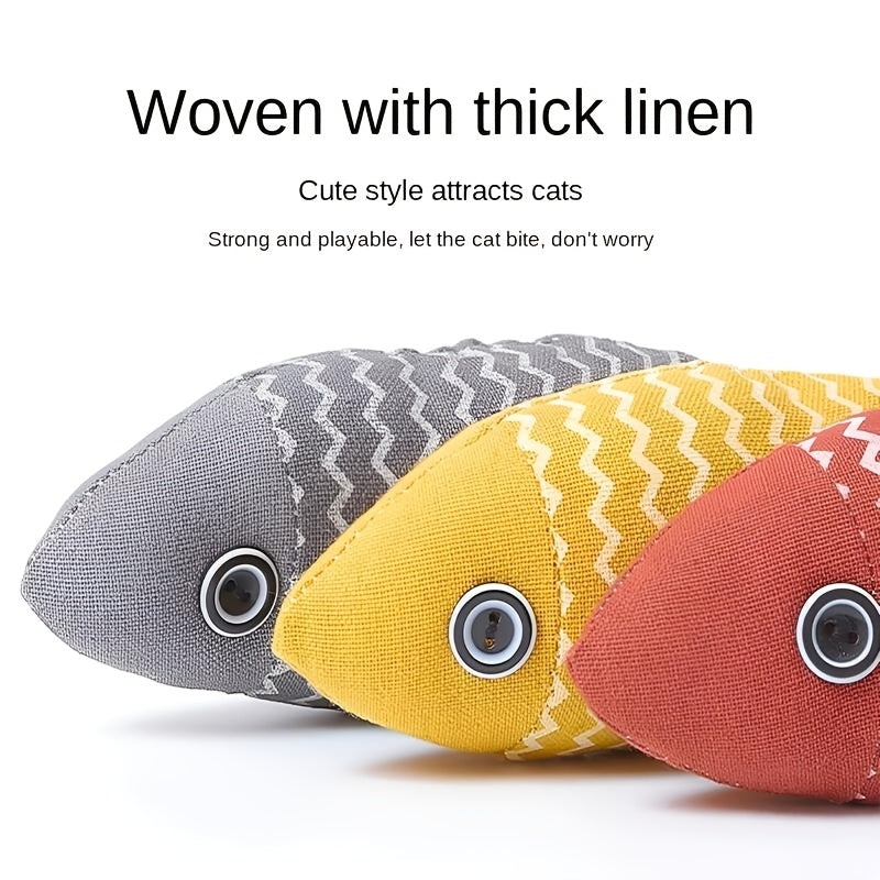 Plush Cat Fish Toy Cat Catch Catnip Toy Interactive Simulation Fish Catnip Smell Fidget Toy Stuffed Play Toy Cat Kitten