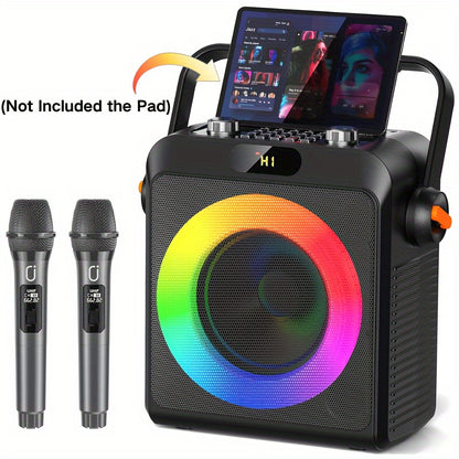 T19T Karaoke Speaker with 2 Microphones Karaoke Machine for Adult Wireless Speaker with Karaoke Function Home Speaker Karaoke System with RGB Light Live Streaming Function