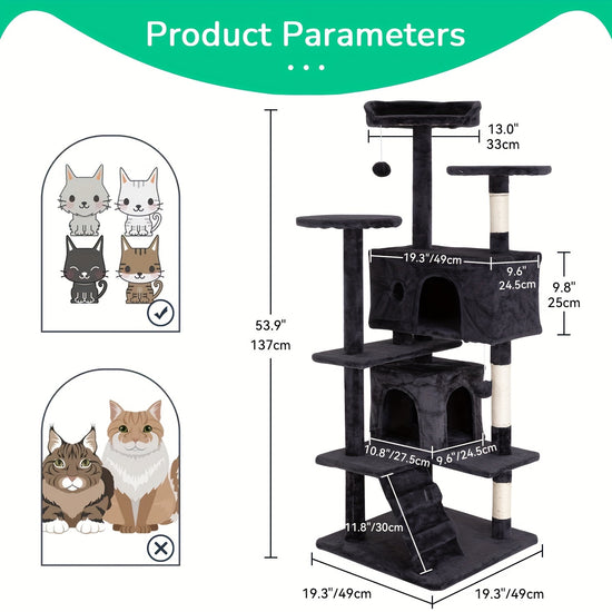 DOPINMIN54 70 Cat Tree Tower Beautiful Perfect Gift for Cats MultiLevel Furniture Activity Center with Scratching Post Stand House Apartment Fun Toy Kitten Pet Playhouse Easy to Assemble Gift